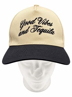 Uncommon James Good Vibes & Tequila Trucker Hat Tan Black